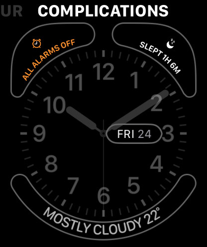 Watch face with the Little Bean complication showing last night's sleep