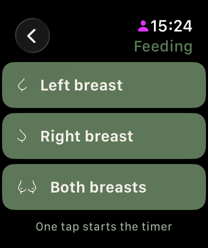 Feeding side screen with Left, Right and Both options
