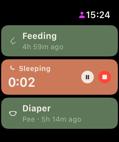 A running sleep timer with pause and stop controls